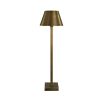 Tall, slim table lamp in antique brushed brass finish