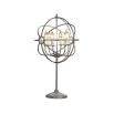 Elegant table lamp with natural iron finish cage design