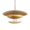 Brass ceiling light with three layered discs