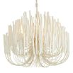 Clustered chandelier made from white-washed wood