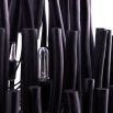 Clustered chandelier made from black washed wood