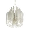 Clustered small chandelier made from white washed wood