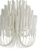 Clustered small chandelier made from white washed wood