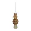 Ornate and organic candle holder with natural wooden finish