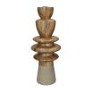 Ornate and organic candle holder with natural wooden finish