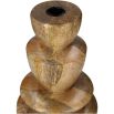 Ornate and organic candle holder with natural wooden finish