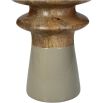 Ornate and organic candle holder with natural wooden finish