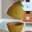 Lemon shaped wicker basket with  leaf details