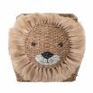 Rattan-like storage basket with lion face on front