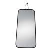 Black edge oblong mirror with hanger detail