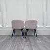 Stylish dining chairs upholstered in sisley beige