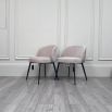 Stylish dining chairs upholstered in sisley beige