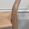 Set of three natural birch wishbone dining chairs