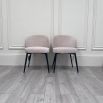 Stylish dining chairs upholstered in sisley beige