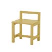 Wooden yellow chair with low back