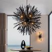 Black chandelier with bursting branches