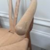 Set of three natural birch wishbone dining chairs