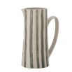 Grey/green striped ceramic jug
