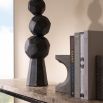 Stacked whittle orb style sculpture in black