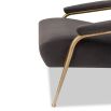 Contemporary lounge chair with velvet upholstery and brushed gold frame