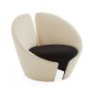 Black and white boucle upholstered chair