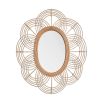 rattan mirror with ornate frame details