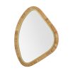 large rattan frame organic shaped mirror