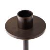 Metal candle holders with round smoked glass element