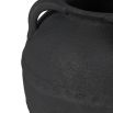 black textured terracotta vase with handles