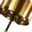 Black steel floor lamp with brass accents and shade