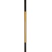 Black steel floor lamp with brass accents and shade