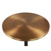 Set of two brass top side tabled with black steel frame and three legs