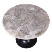 Marble top side table with black metal base