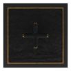 Black wooden box with brass details and cross handle