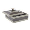 Angular box with tonal stripes