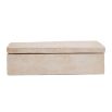 Beige ceramic storage box with corrugated top 