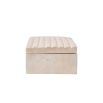 Beige ceramic storage box with corrugated top 