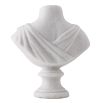 Elegant stone bust in textured white finish