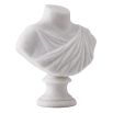 Elegant stone bust in textured white finish