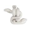 Entwined stone serpents in white 