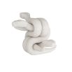 Entwined stone serpents in white 