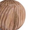 Round wooden sculpture with one black and one light brown