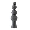 Stacked whittle orb style sculpture in black