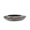 Elegant grey planter with ridged detailing