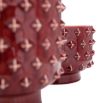 Set of two red vases with geometric spike details