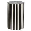 Stripy black and white circular side table