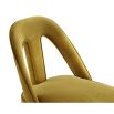 Upholstered mustard chair with lavish velvet and tapered legs