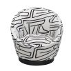 Graphic black and white chair with backrest forming one with the arms