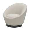 Boucle sand chair with backrest forming one with the arms