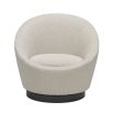 Boucle sand chair with backrest forming one with the arms